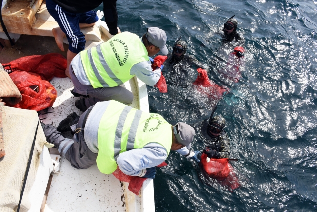 Bodrum'da deniz dibi ve kıyı temizliği